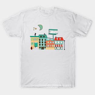 NYC Brooklyn night cityscape T-Shirt